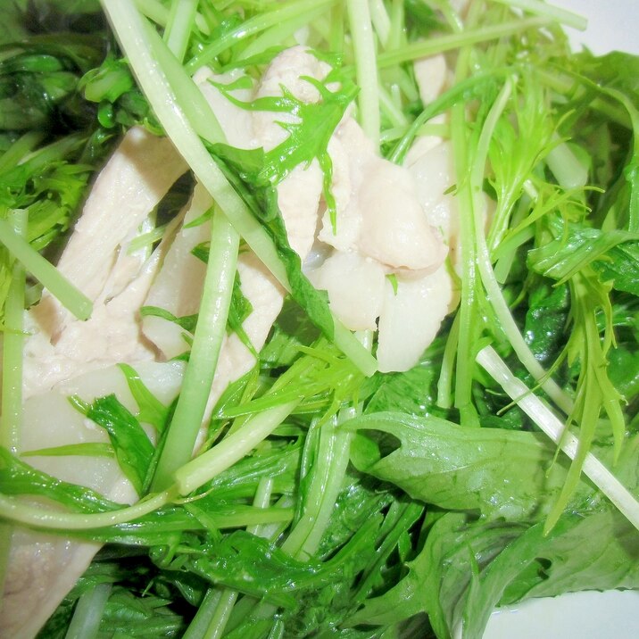 水菜と豚肉の辛子マヨ炒め